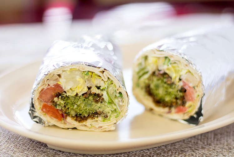 A freshly prepared dish at House of Falafel in San Jose